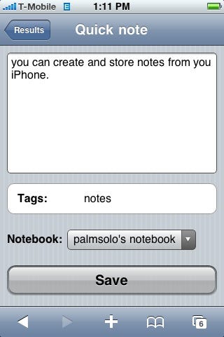 Evernote for the iPhone