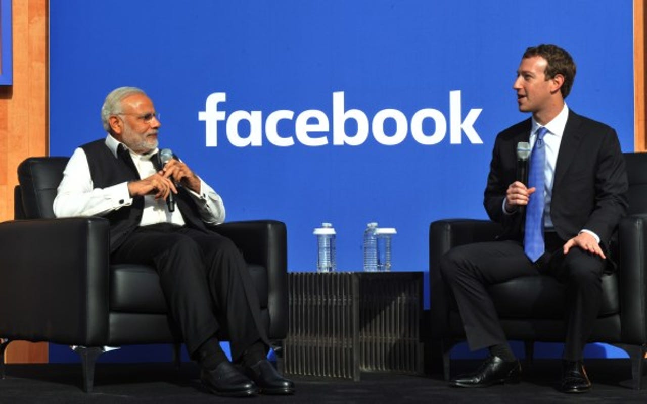 India's Narendra Modi with Facebook's Mark Zuckerberg