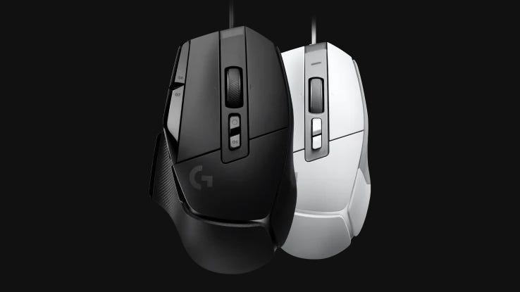 Logitech's G502 X in black and white