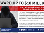 US offers $10 million reward for hackers meddling in US elections