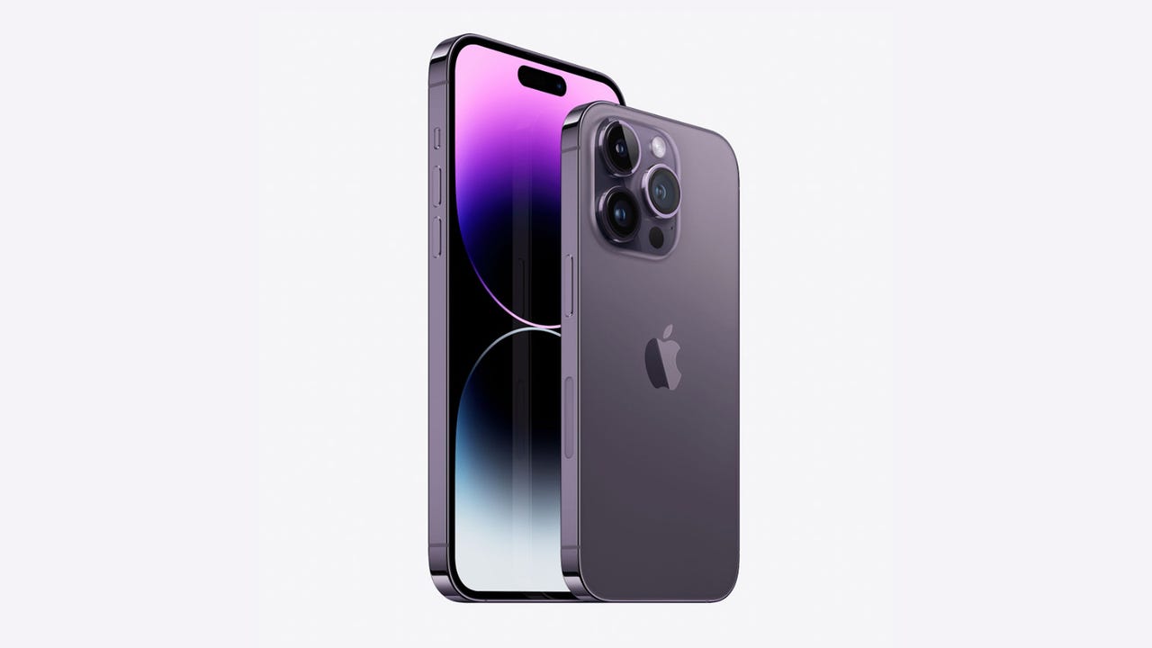 iPhone 14 Pro in the color purple