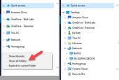 File Explorer's navigation pane options