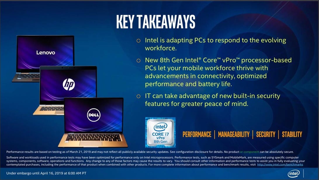 Intel 8th-gen Core vPro mobile processors