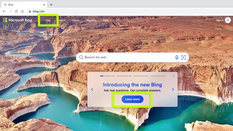 Bing.com and choose chat