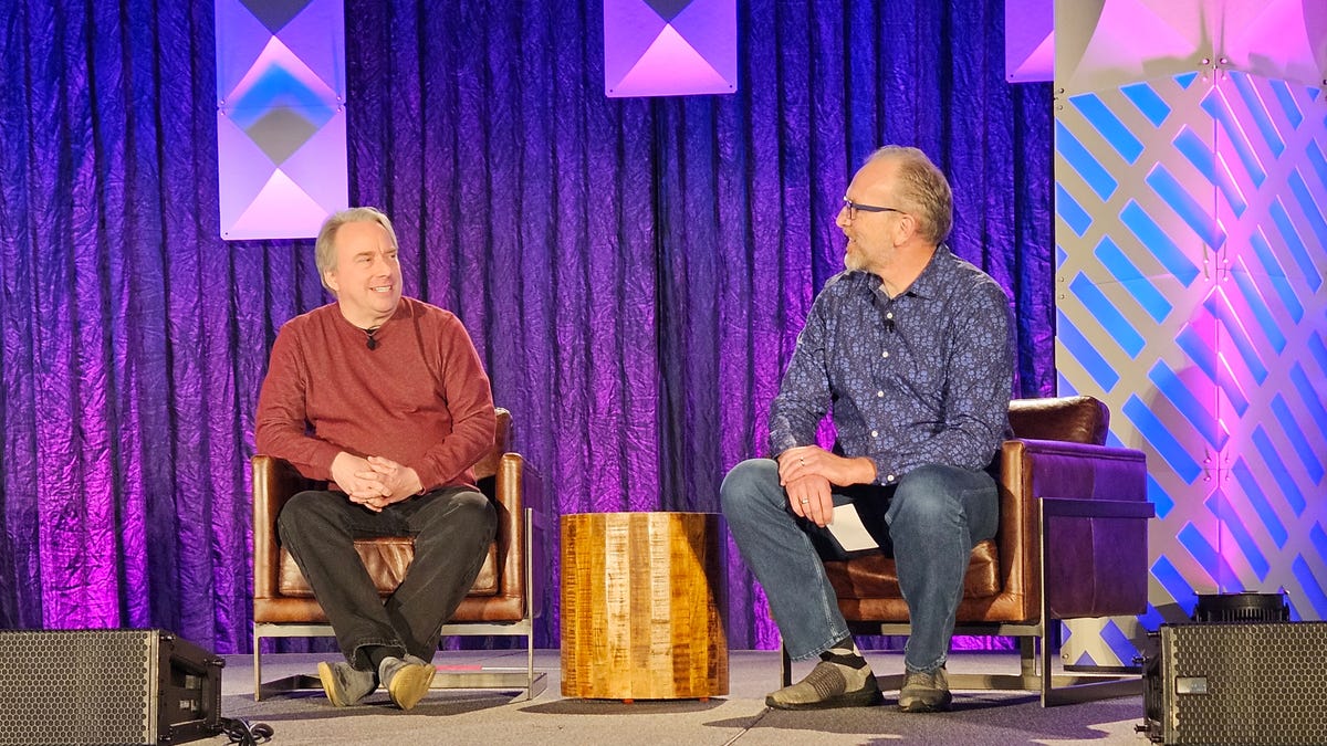 SEATTLE -- At The Linux Foundation's Open Source Summit North America, Linus Torvalds and his good friend Dirk Hohndel, Verizon's Head of th