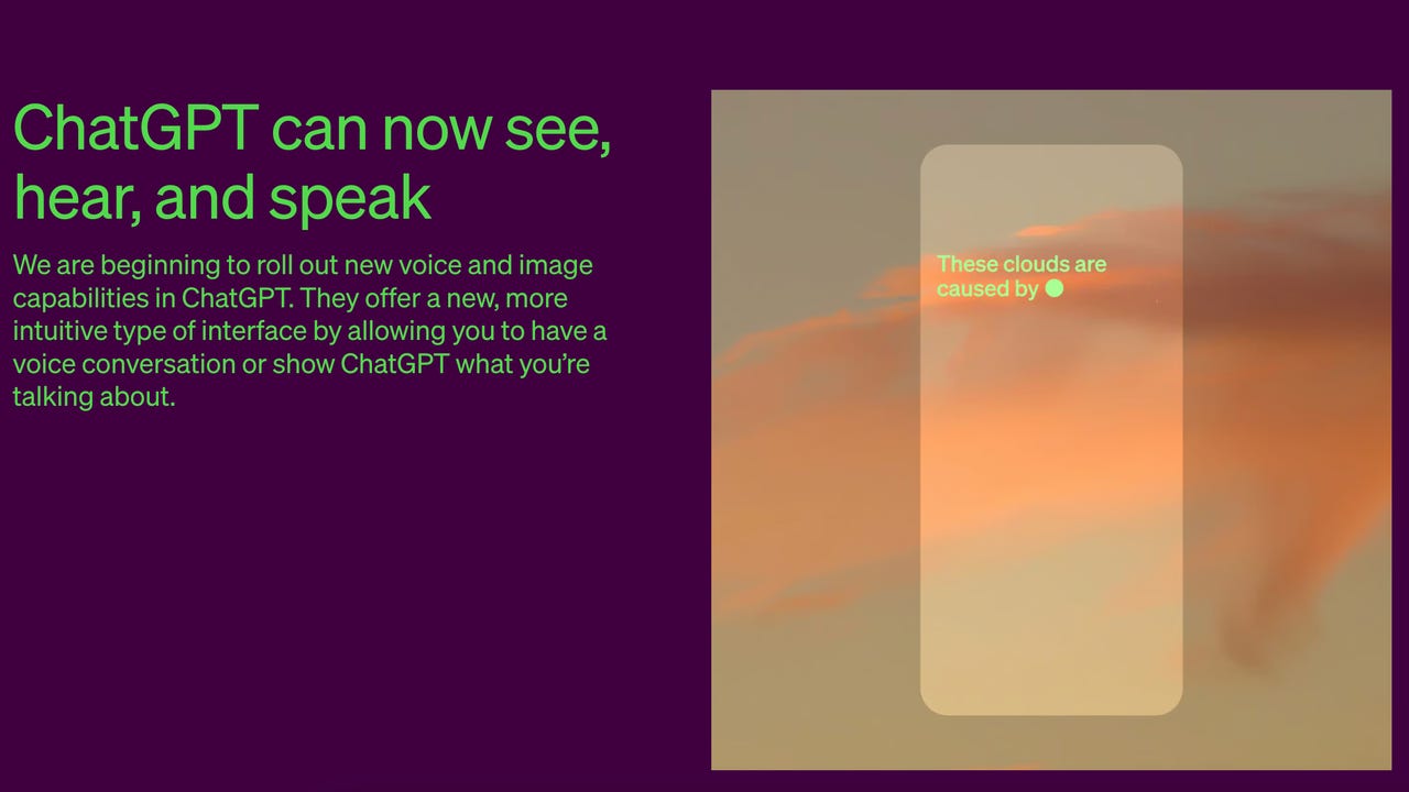 ChatGPT can now see, hear and speak