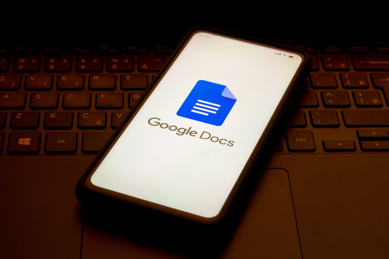 Google Docs app on a mobile phone