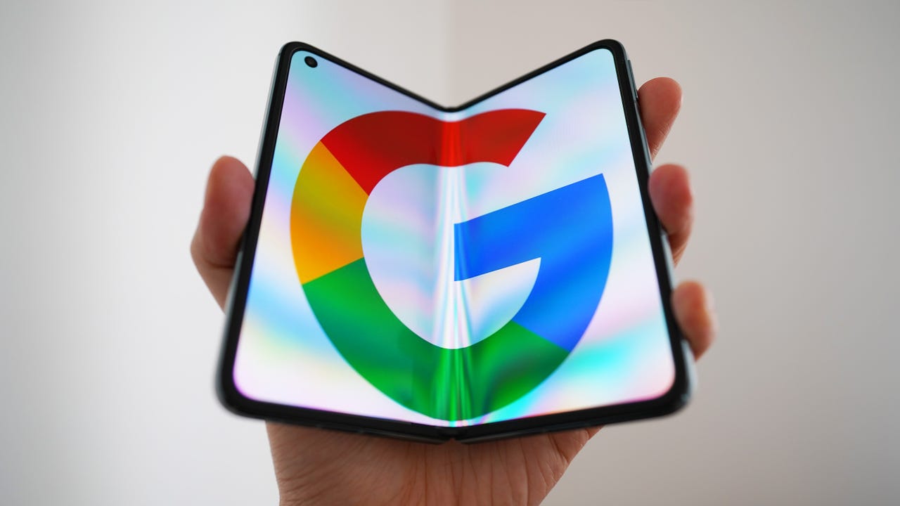 Google logo in a foldable