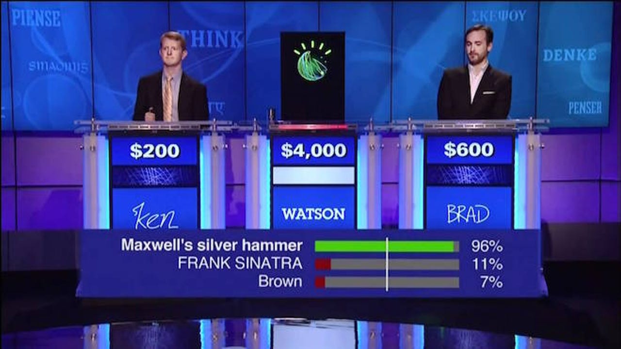 Watson competes on Jeopardy!, 2011.