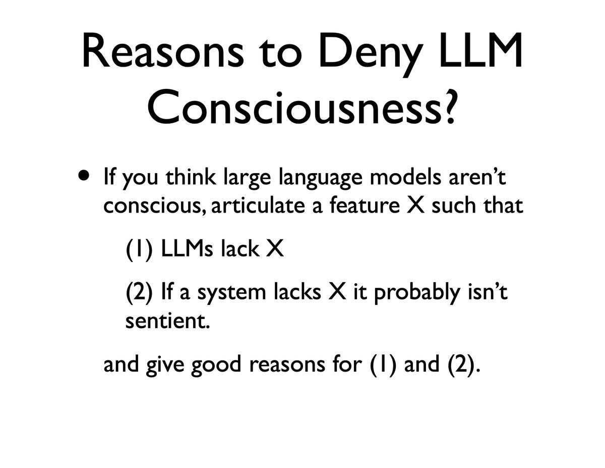 Reasons to Deny LLM Consciousness?