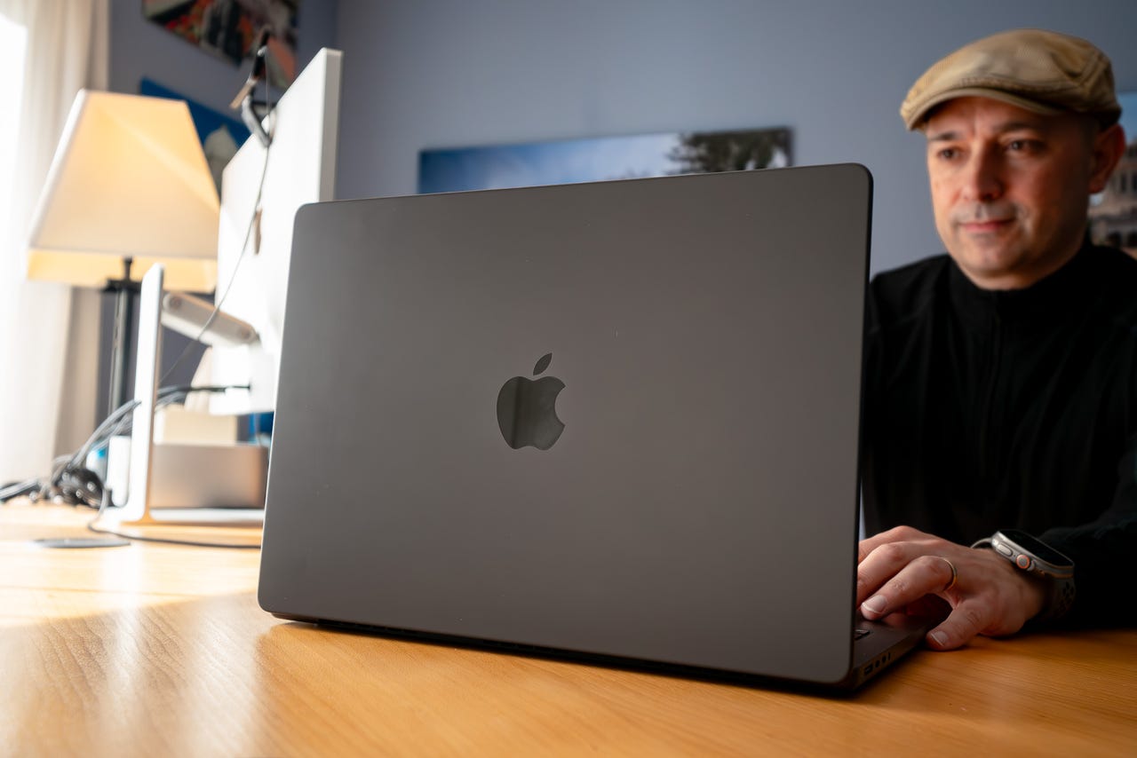 ZDNET's Jason Hiner with Apple MacBook Pro (M3 Max)