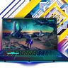 An Acer Predator Triton 500 SE gaming laptop against an abstract, multi-colored background