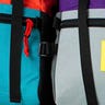 Two colorful backpacks side to side