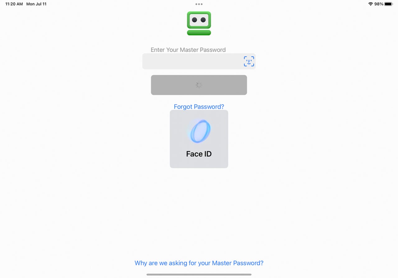 Use facial or fingerprint recognition to sign into your password manager