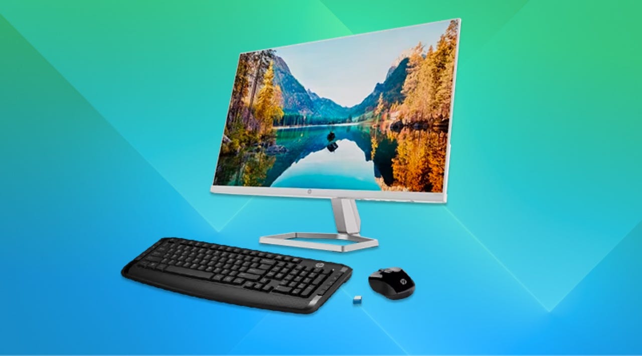 HP M24fw Monitor + Wireless Mouse + Keyboard kit