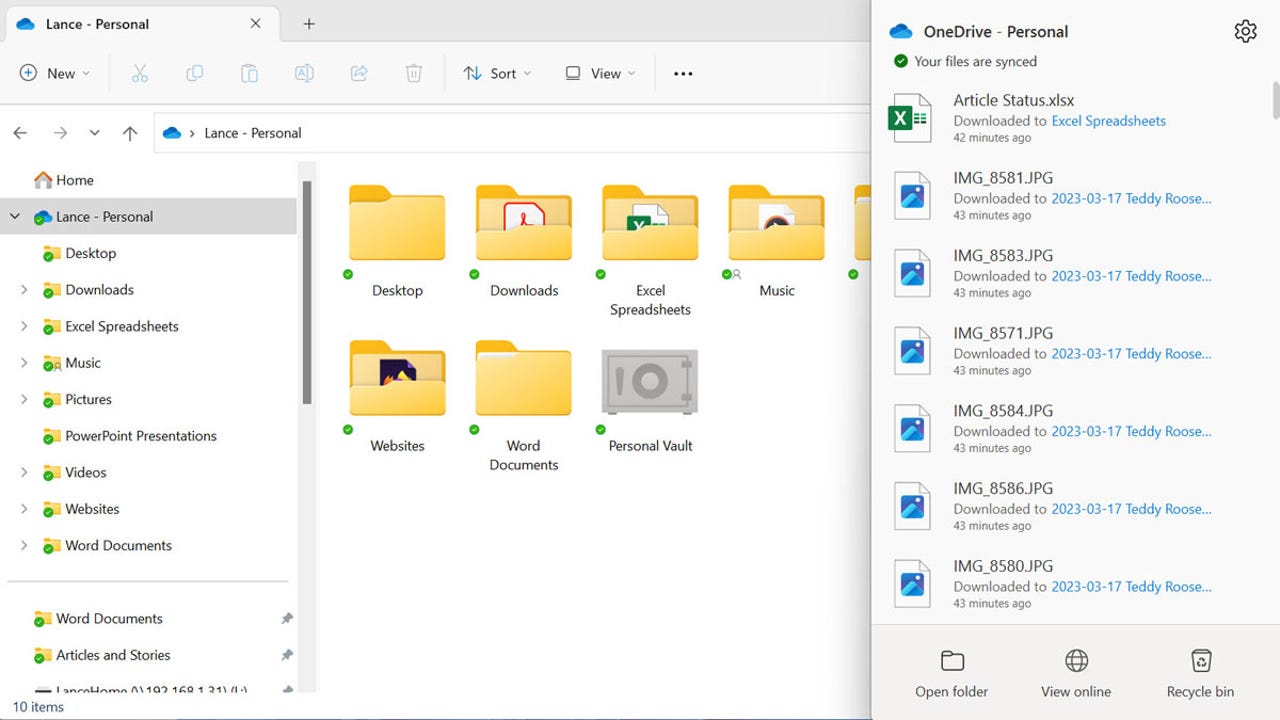View your OneDrive activity in File Explorer