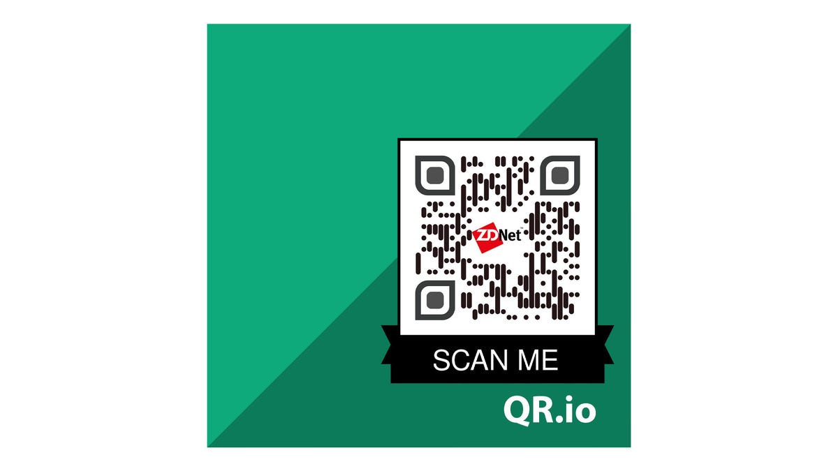 Example of QR Code.io with a ZDNet logo in the center