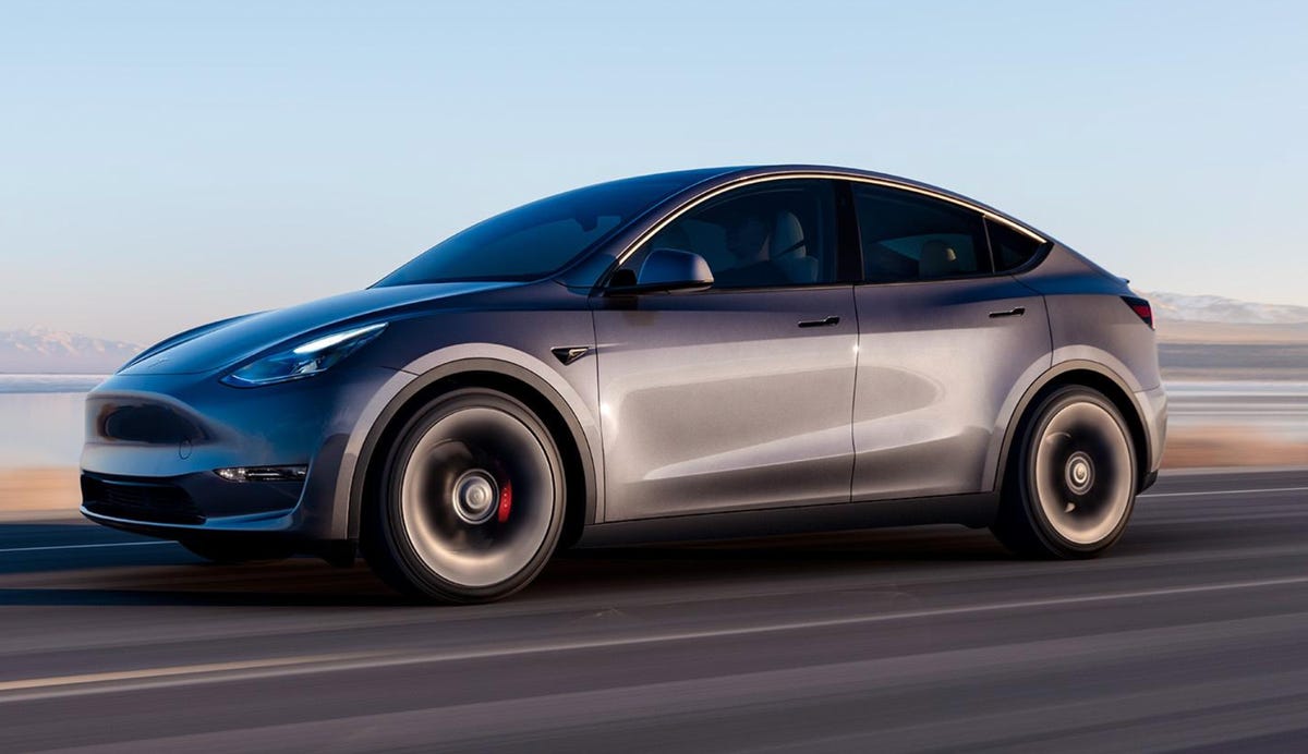 Tesla Model Y in color gray