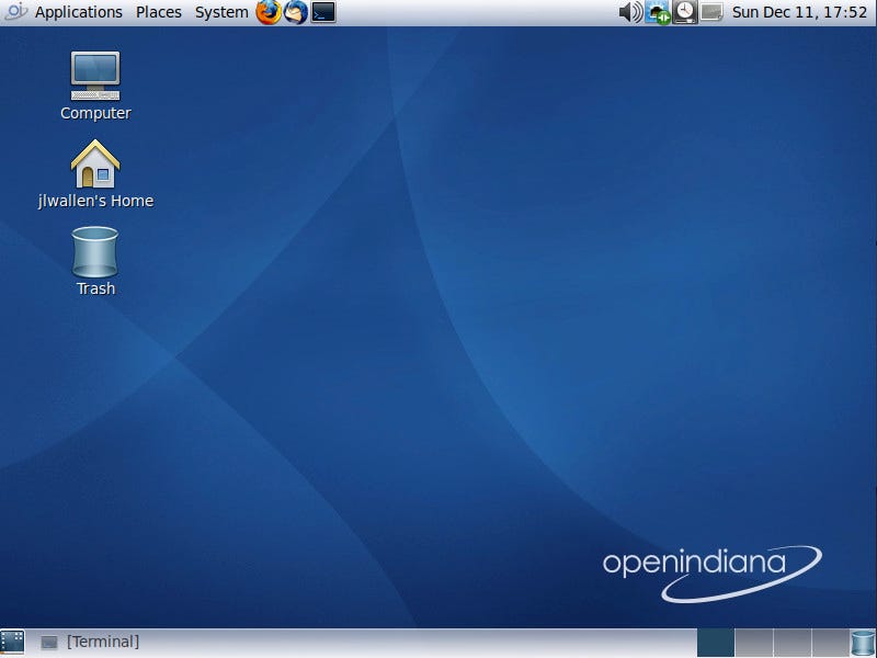 The default OpenIndiana desktop.