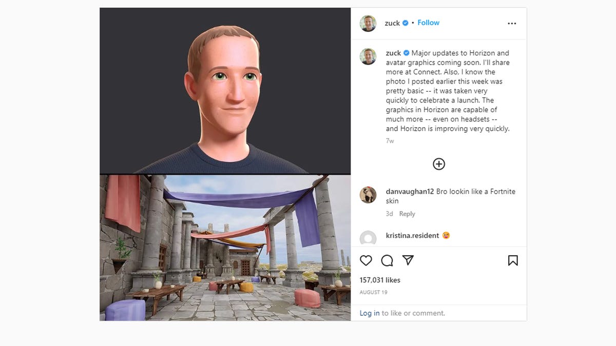 Post de Mark Zuckerberg no Instagram sobre o futuro de Horizon Worlds