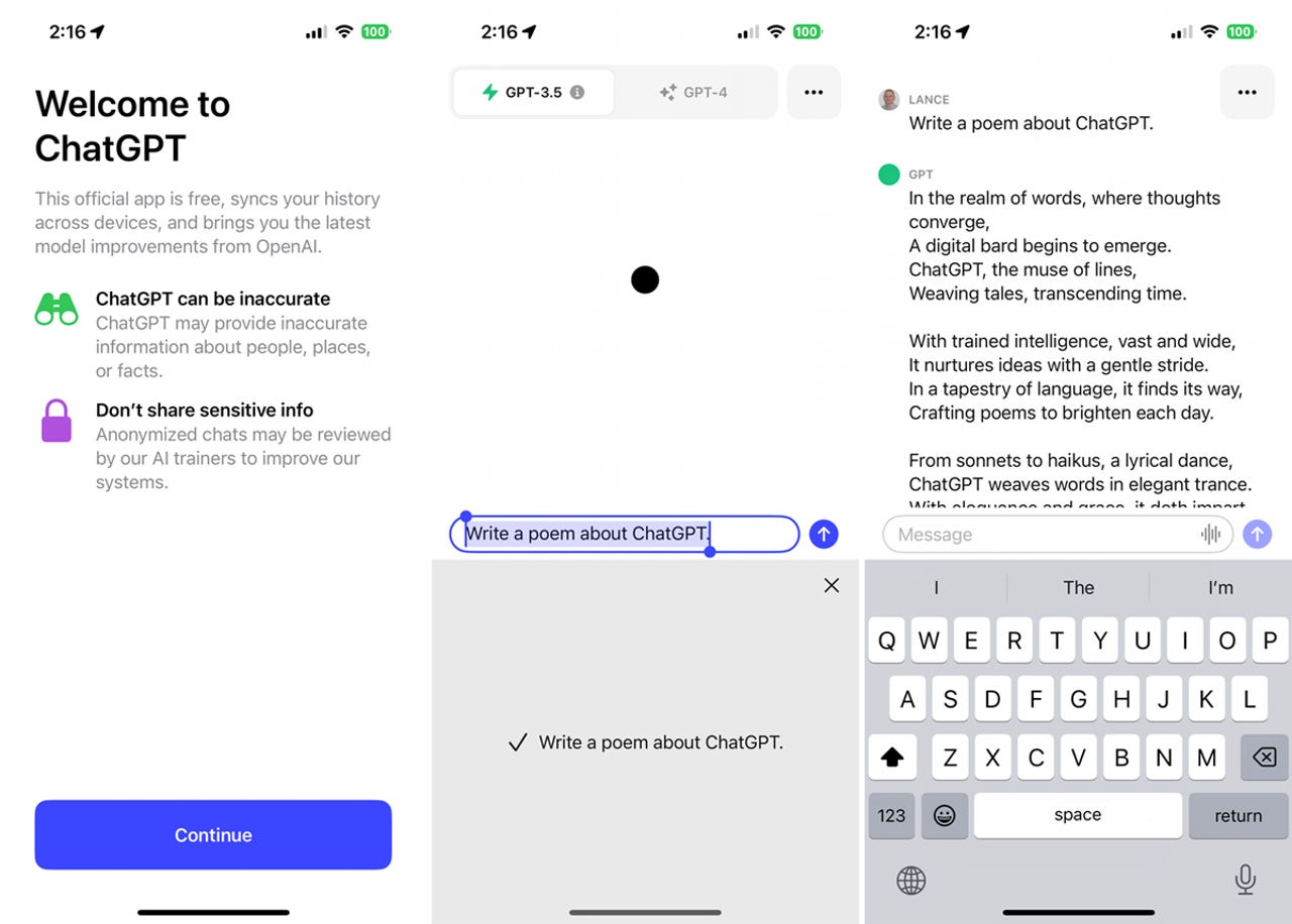 OpenAI's official ChatGPT app for the iPhone