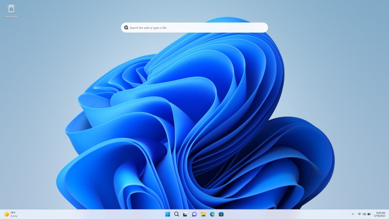 Windows 11 desktop search widget