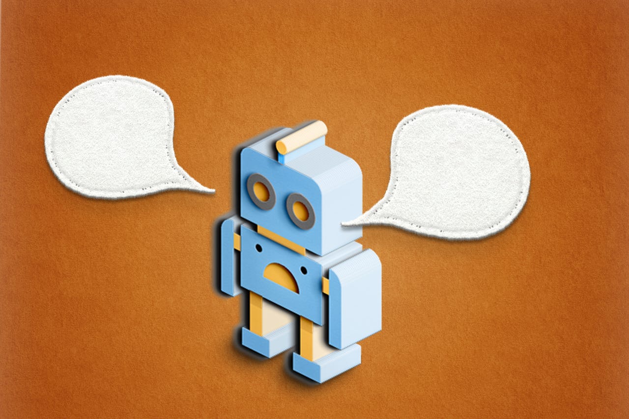 Robot chatting illustration
