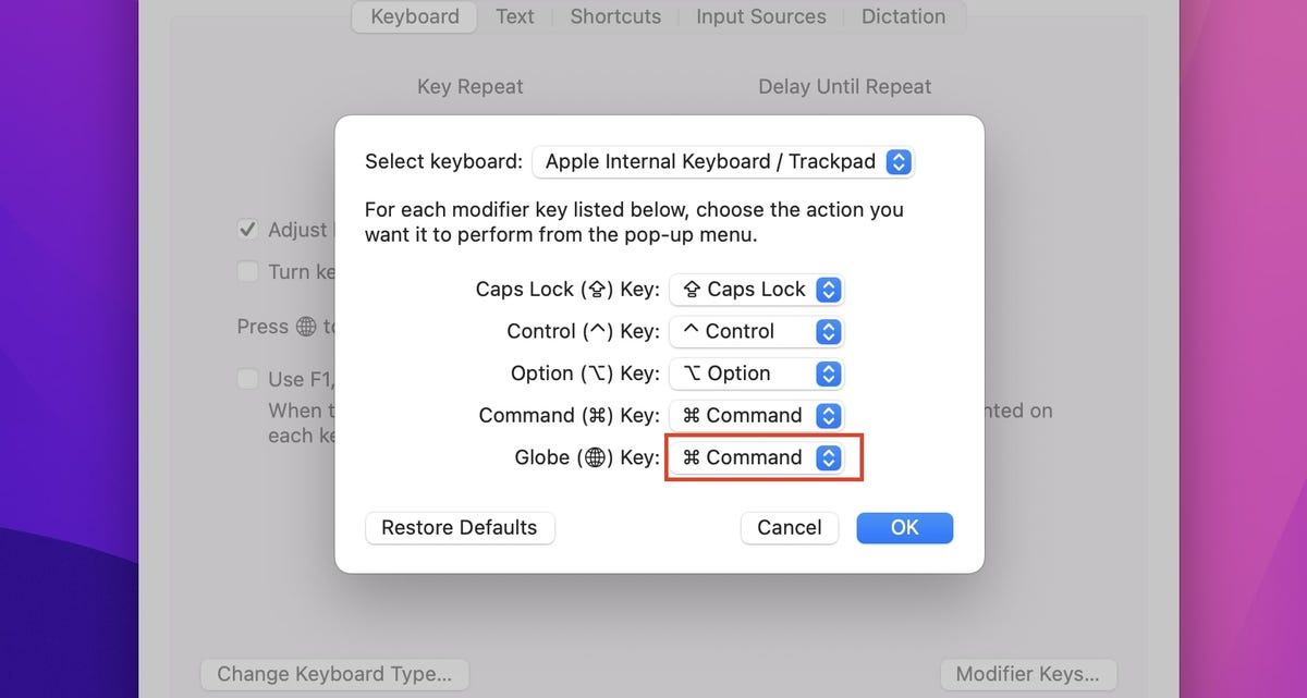 Mac OS modifier keys remapping