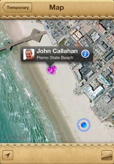 Find My Friends iOS app - Beach - Jason O'Grady