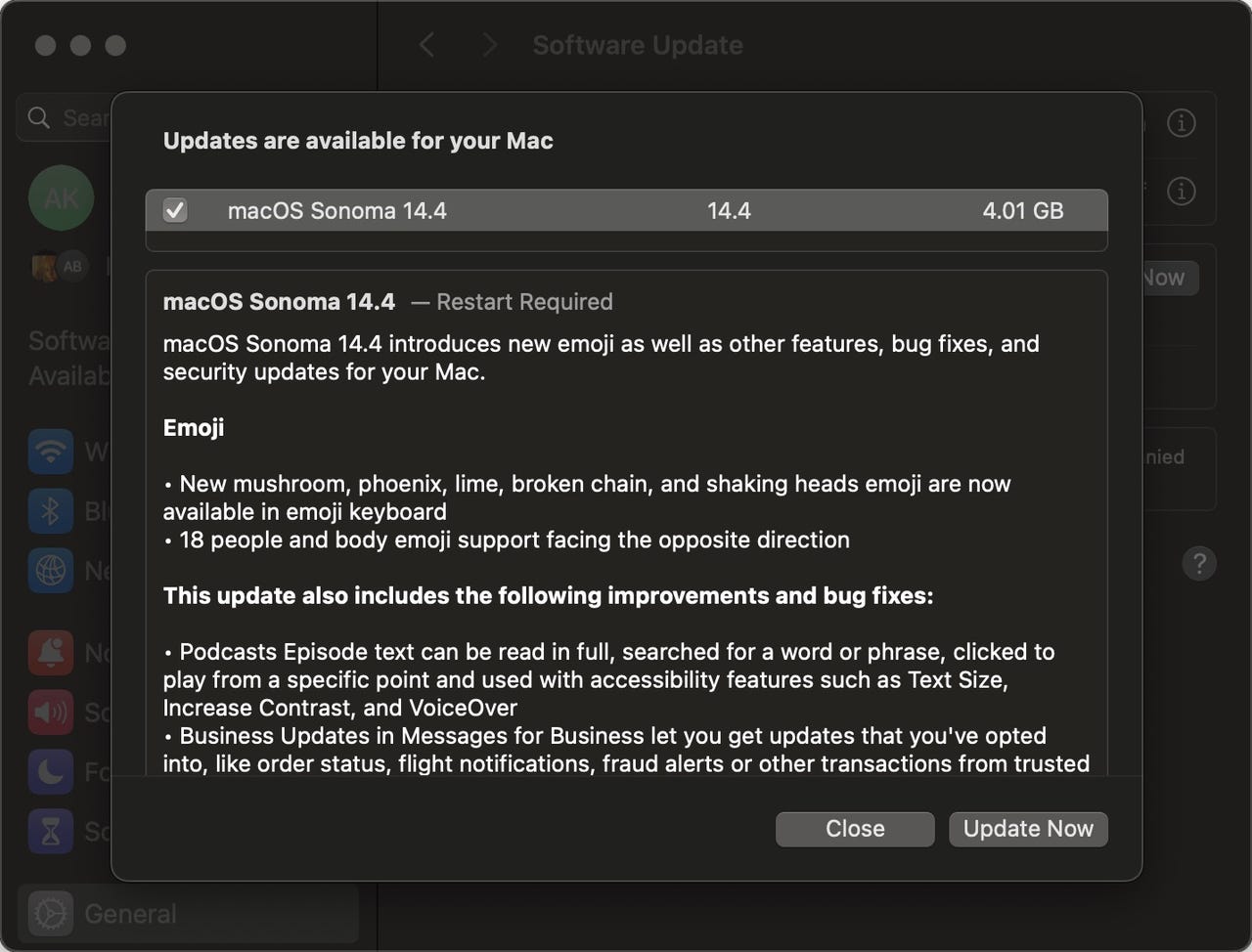 Actualización de macOS Sonoma 14.4