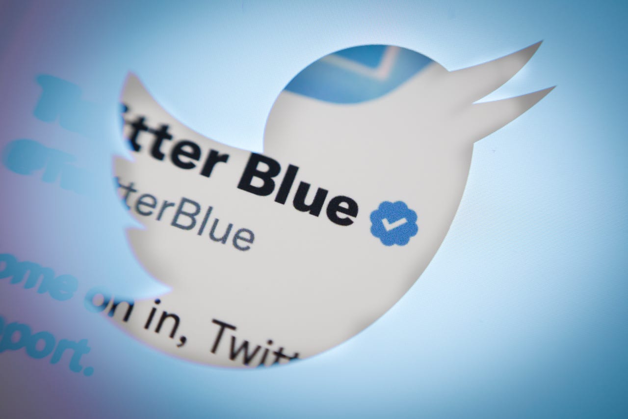 Blue Twitter logo outline