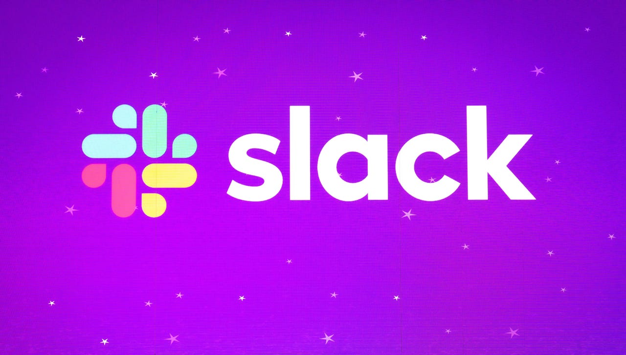 Slack logo on purple background