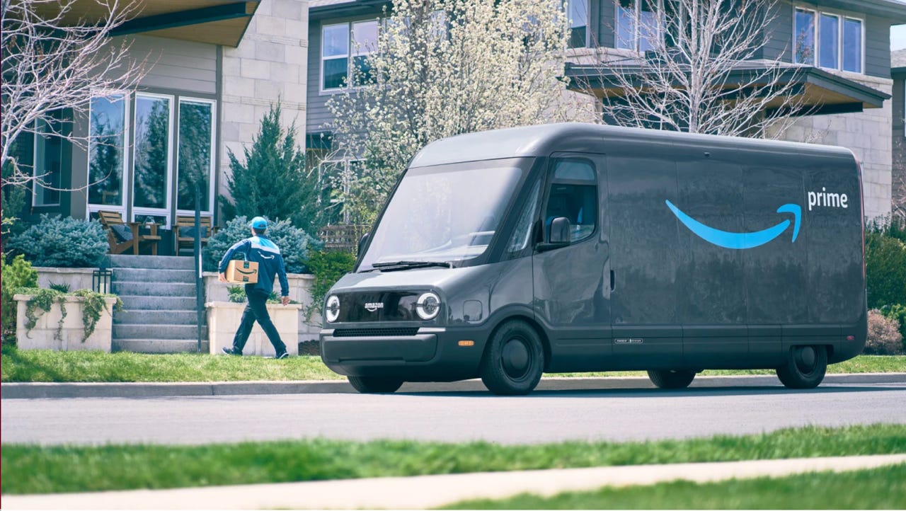 Amazon Rivian electric delivery vehicle