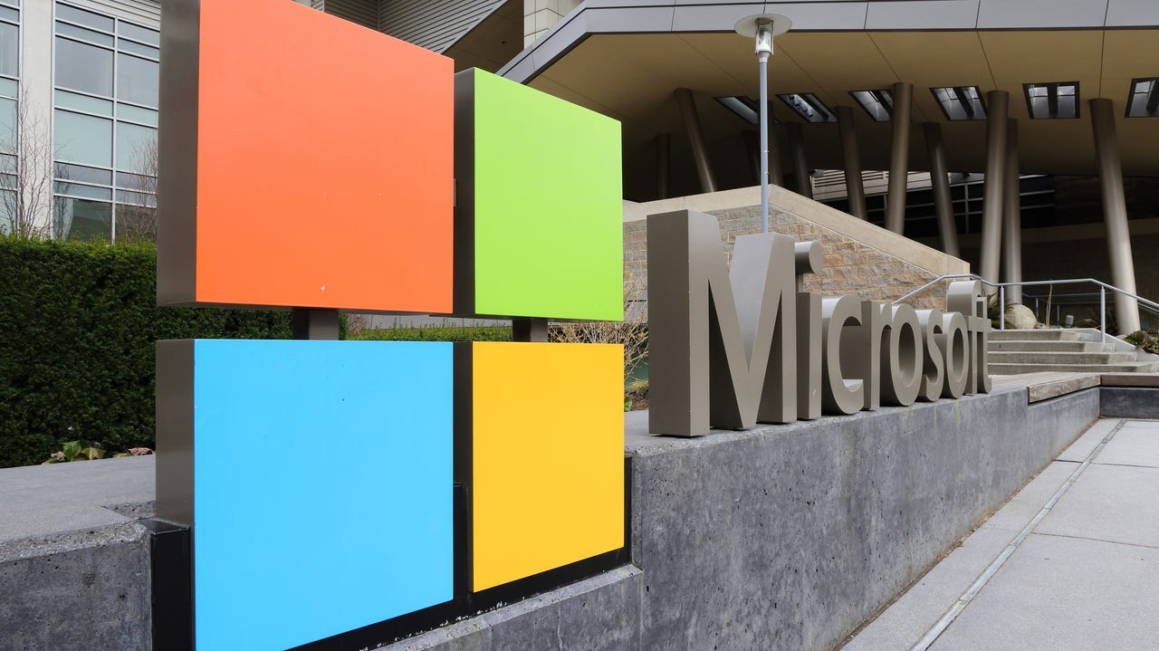 Microsoft logo at HQ