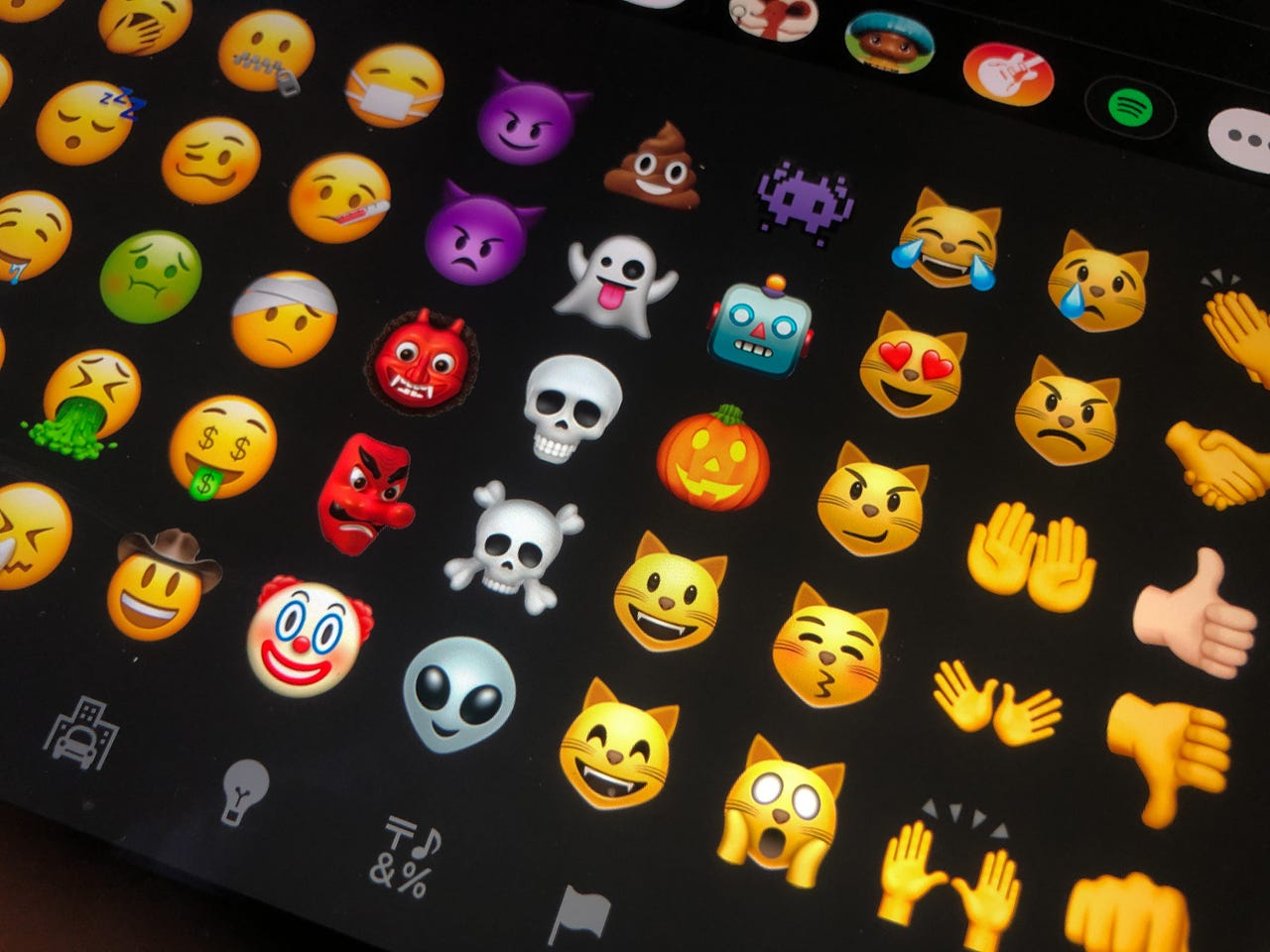 Emojis on an iPhone screen
