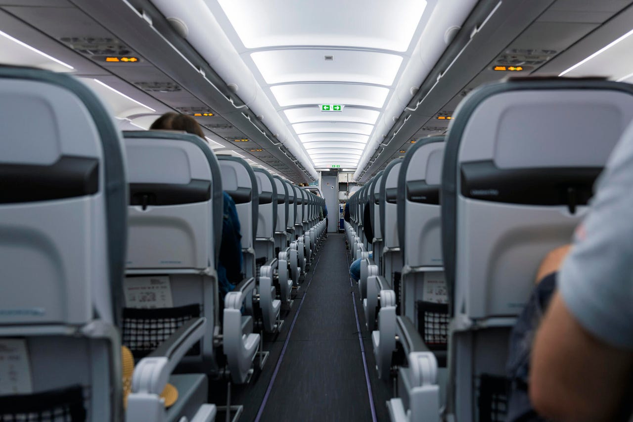 aisle of the plane