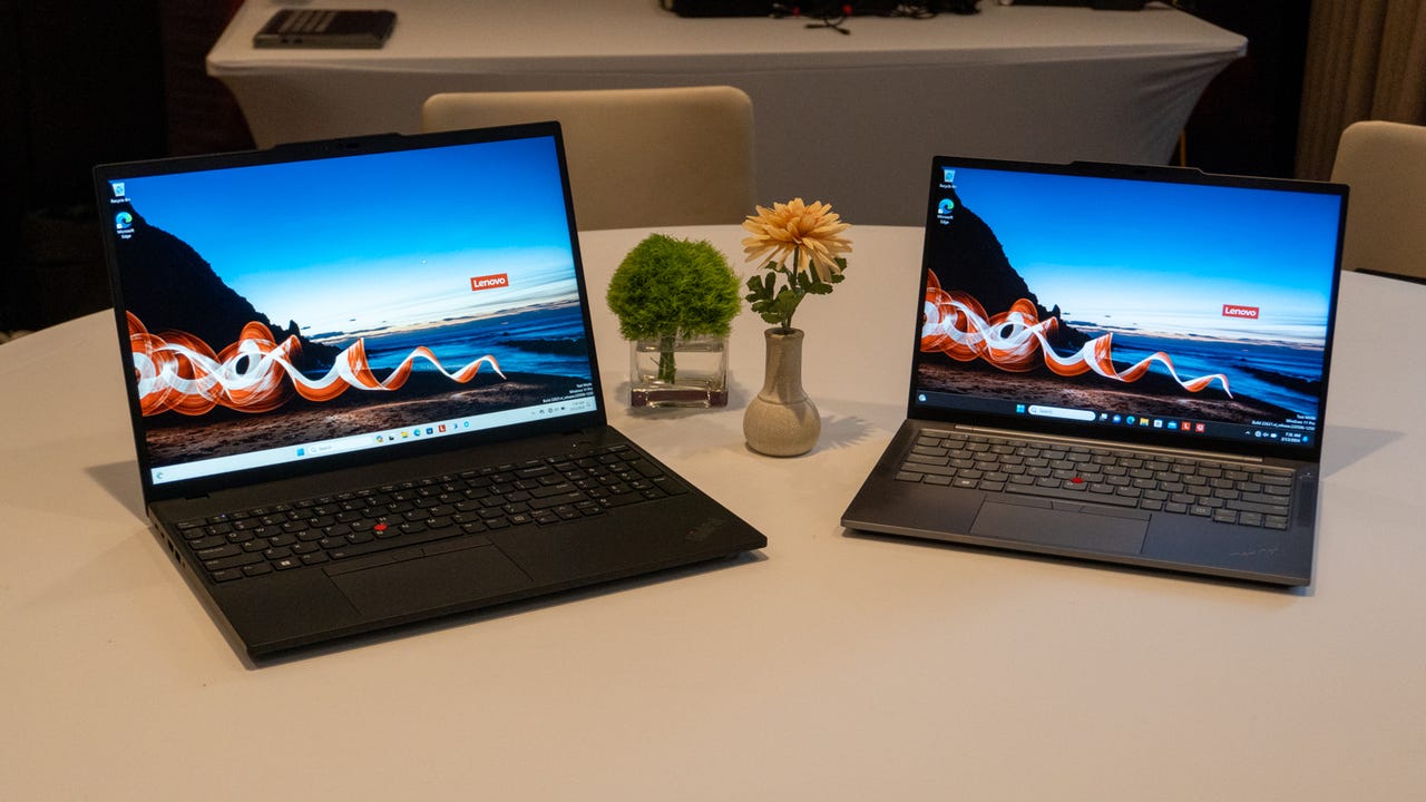 The Lenovo ThinkPad T14 and T16 from MWC 2024.