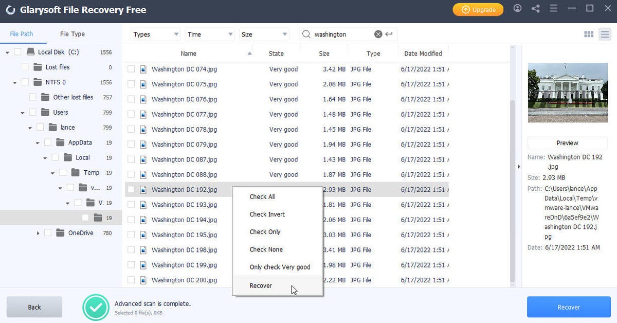 Glarysoft File Recovery Free, üç dosyaya kadar kurtarabilir