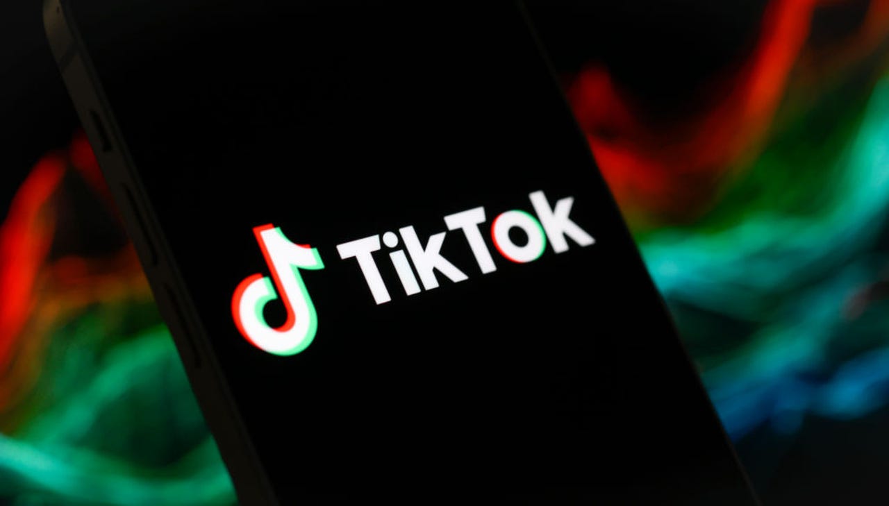 TikTok logo on screen