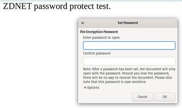 The LibreOffice Set Password dialog window.