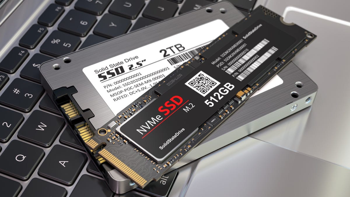 2.5-inch SSD together with an M.2 SSD