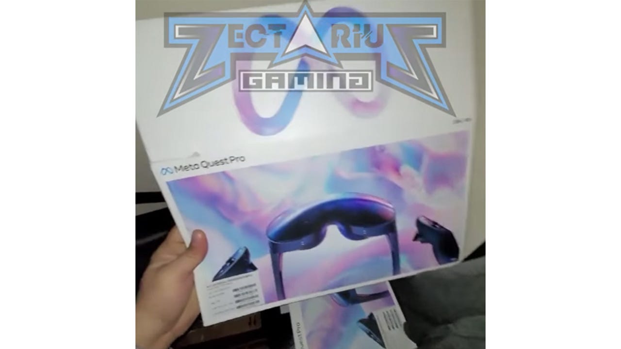 A screenshot of the Meta Quest Pro prototype's packaging