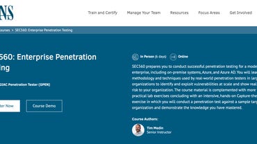 SANS SEC560: Enterprise Penetration Testing