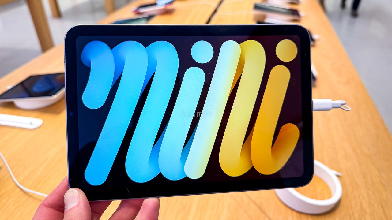 iPad Mini with onscreen mini graphic