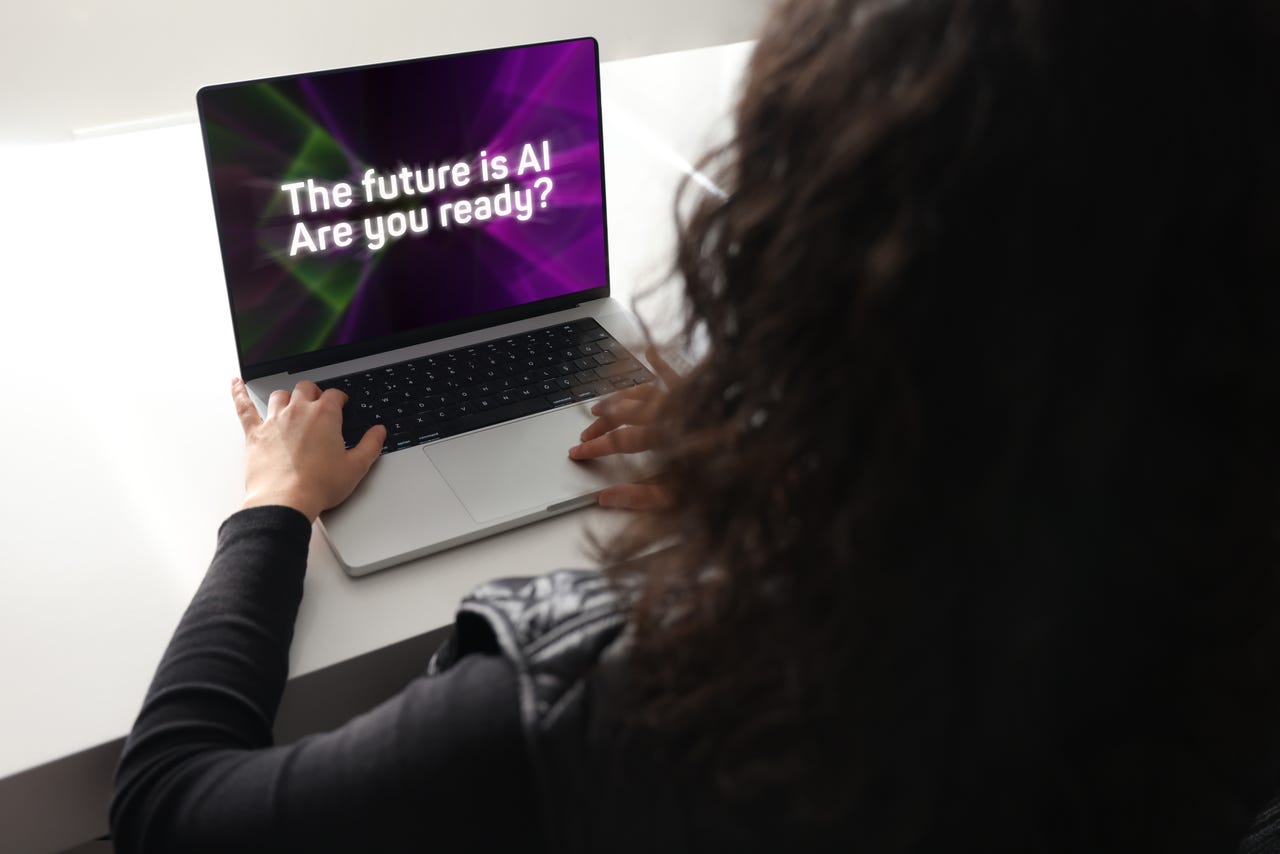 The future is AI, are you ready? on a laptop