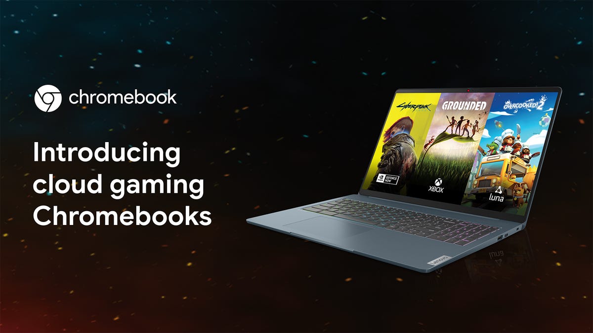 Google's banner showcasing the first gaming Chromebooks