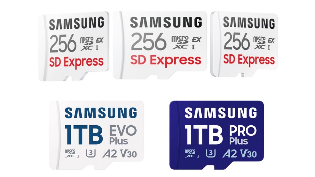 Samsung 256GB SD Express microSD cards and1 TB EVO and ECO Plus microSD cards