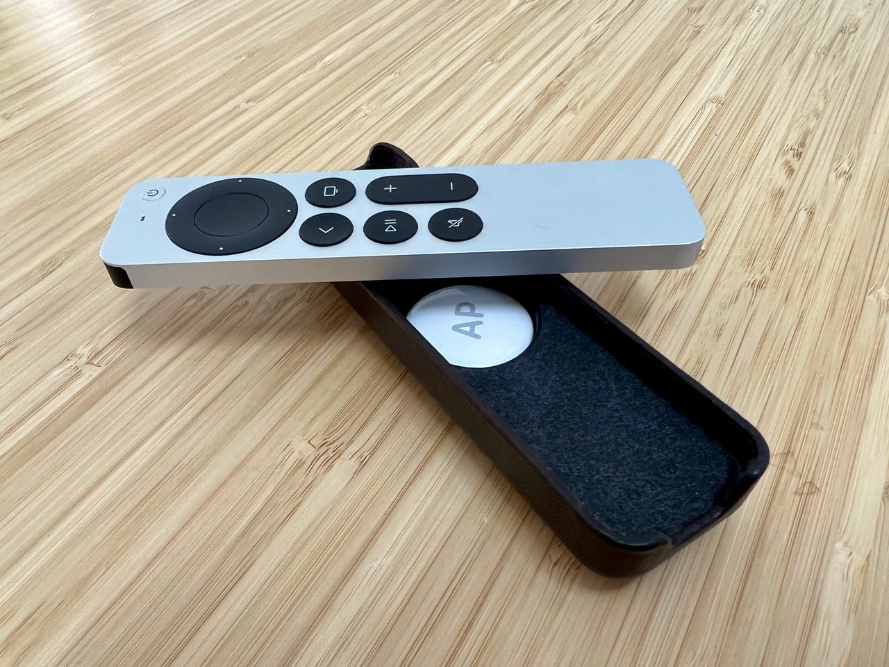 This accessory you add an AirTag to your Apple TV remote |