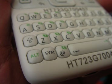 Close-up of Android keyboard