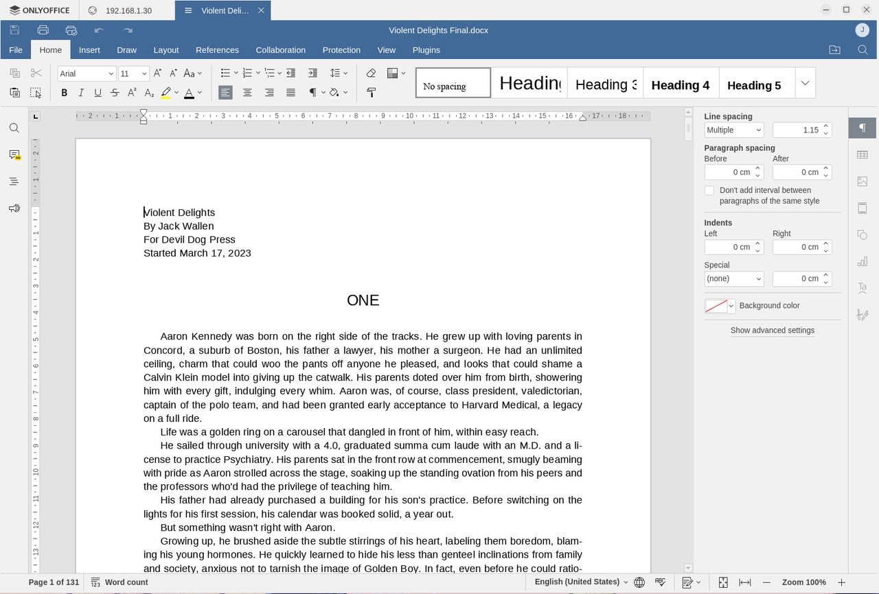 OnlyOffice Desktop Editors app.